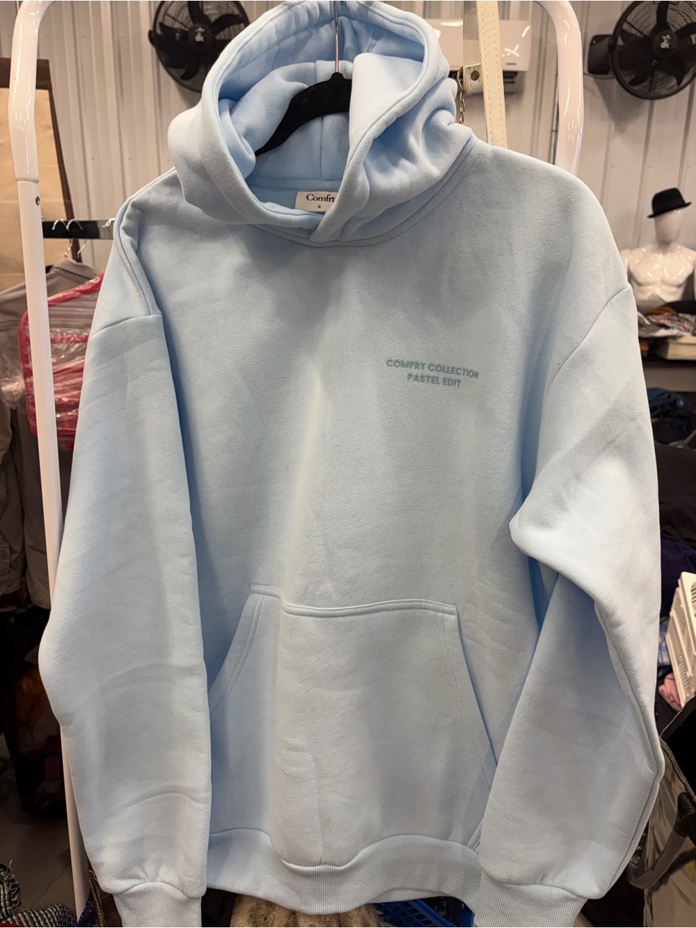 Comfrt Collection Pastel Blue Hoodie - Women's Pullover Sweatshirt Small